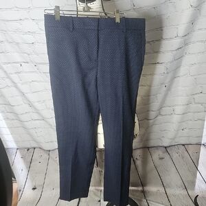Ann Taylor The Ankle Mid Rise Trousers Navy Dot Pattern NWT Size 2